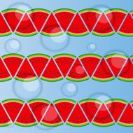 Abstract Natural Summer Background with Watermelon Vector Illus