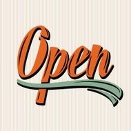 retro open sign N4