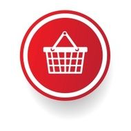 Basket shopping button vector