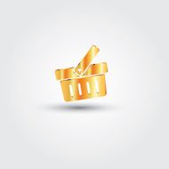 Golden vector shopping cart icon