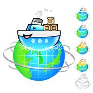Ship of overseas delivery Illustration