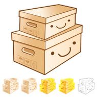 Diverse styles of Delivery Box Mascot Sets