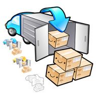 Delivery Item drop off truck Illustration