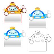 Different styles of Taxi Mascot Sets
