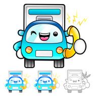 Delivery Truck Mascot To answer a phone call orders