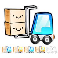 Forklift moving objects Illustration Product and Distribution