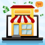 Shopping on laptop