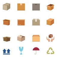 Packaging boxes icons vector eps10