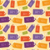 Vector seamless pattern with price tags