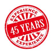 45 years experience grunge rubber stamp