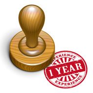 1 year experience grunge rubber stamp