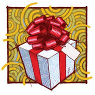 gift box with bow tag