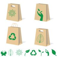 Eco bag icon set