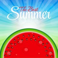 Abstract Natural Summer Background with Watermelon Vector Illus N5