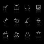 shopping icons - negro estrella
