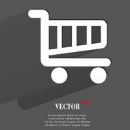 Shopping basket icon flat modern design