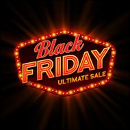 Black Friday retro light frame Vector illustration