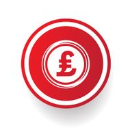Pounds button vector