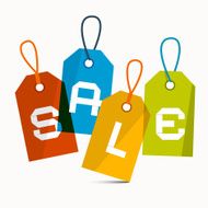 Colorful Sale Vector Labels Set