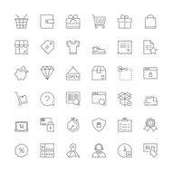 Line icons Shopping