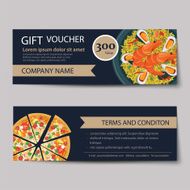 set of food voucher discount template design