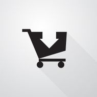 shopping cart with an arrow and the long shadows