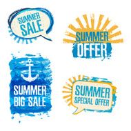 Set of logos badges stickers conversational loot Summer Sale