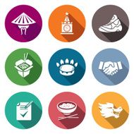 China and Russia Icons Set Vector Illustration