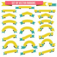 Big Ribbons Set Isolated On White Background N4