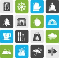 Silhouette Winter Sport and relax icons N2