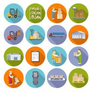 Warehouse Icons Flat Set