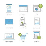 Flat design modern vector illustration concept for planning programming video