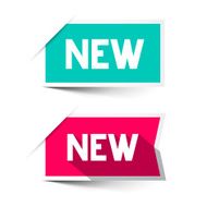 New Red and Blue Vector Paper Labels