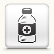 Square Button with Medical Bottle