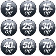 Shopping Sale Discount Badge in Black