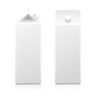 Milk Juice Carton Packaging Package Box White Blank Isolated Vector