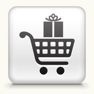 Square Button with Gift Shopping