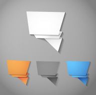 Origami speech bubbles with realistic shadows