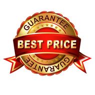 Best price gold label with ribbons