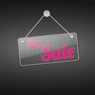 Big sale signs hanging