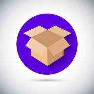 Open box flat vector icon