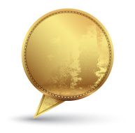 Gold speech circle with texture embroidery