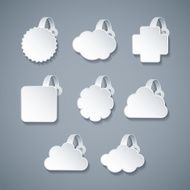 Vector blank white wobbler templates set in 3d style
