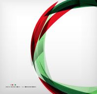 Red green ring - business abstract bubble N4