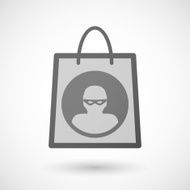 Shopping bag icon with a thief
