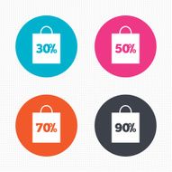 Sale bag tag icons Discount symbols N70