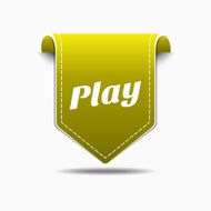 Play Yellow Label Icon Vector Design