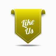 LIke Us Yellow Label Icon Vector Design