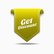 Get Discount Yellow Label Icon Vector Design