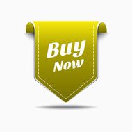 Buy Now Yellow Label Icon Vector Design